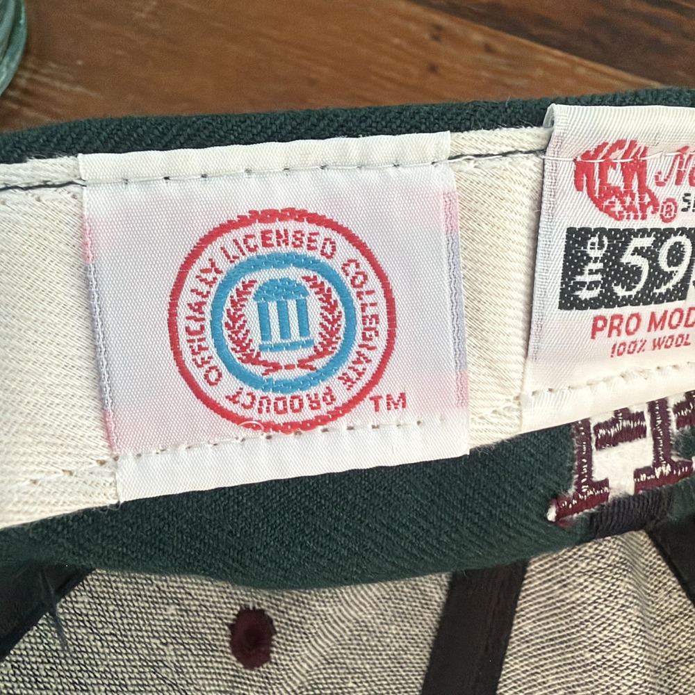Vintage Utah Utes New Era 5950 Pro model 100% Wool Y2k Fitted 7 3/8 made in USA - Picture 8 of 11